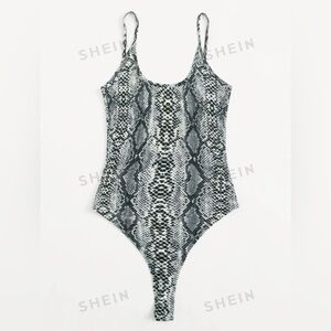 Snake print body suit